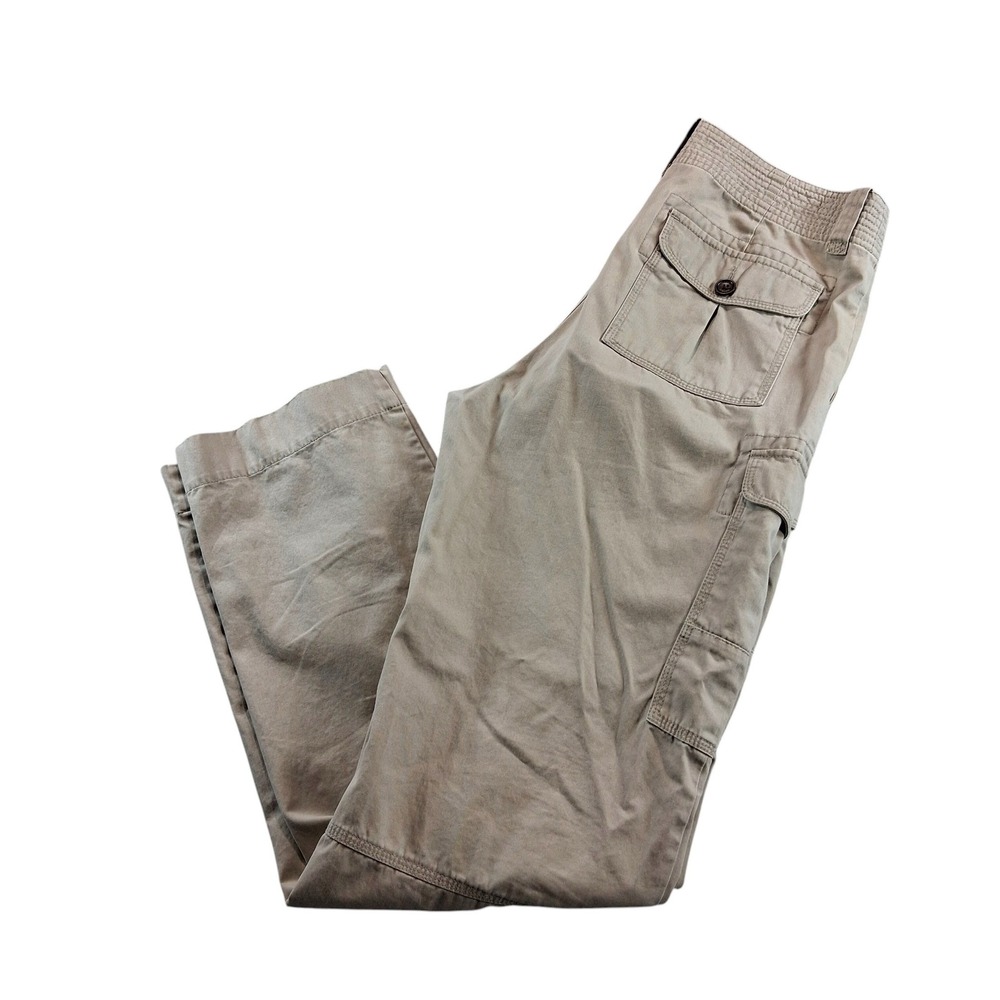 Banana Republic Mens Cargo Pants 32x34 Tan Khaki Straight Leg Cotton Utility